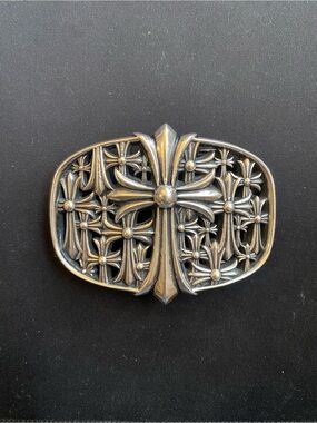 Chrome Hearts Cross Cemetery Silver Belt Buckle